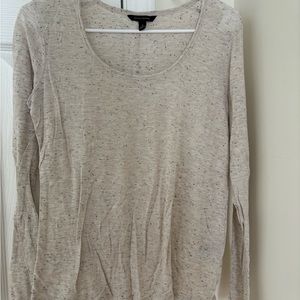 BANANA REPUBLIC • WOMENS • LONG SLEEVE • SMALL • CREAM W GREY DOTS